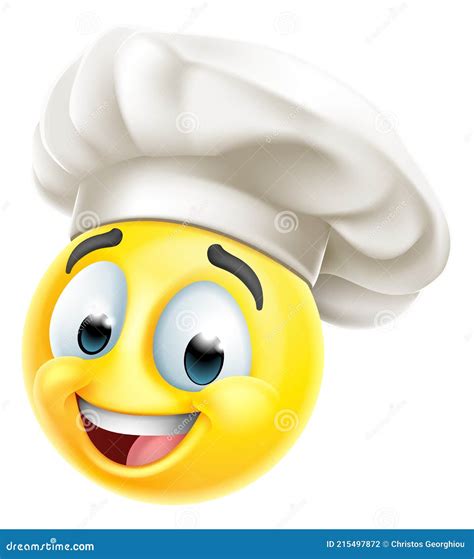Chef Emoticon Cook Cartoon Face Vector Illustration