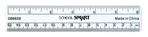 School Smart Plastic Ruler Flexible 6 Inches Clear