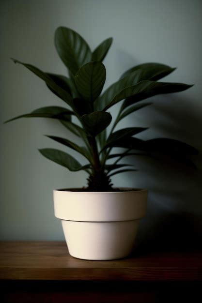 Premium Ai Image A Potted Plant Sitting On Top Of A Wooden Table