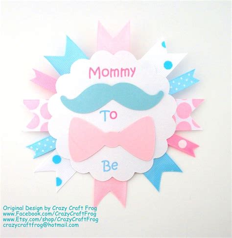 Gender Reveal Party Mommy To Be Corsage Round Badge Pin In Etsy