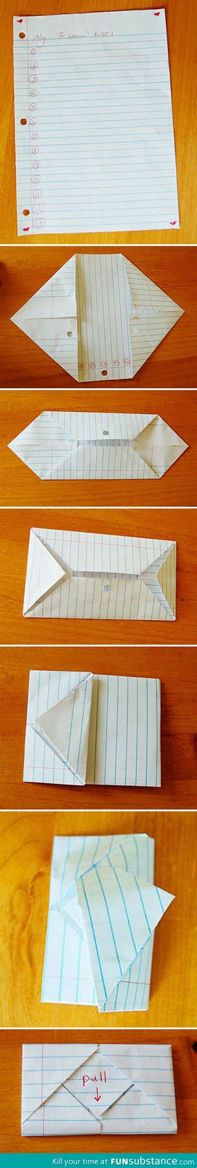 How To Fold A Note Envelope Funsubstance