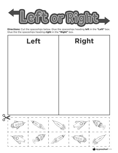 Printable Left And Right Worksheet For Kindergarten