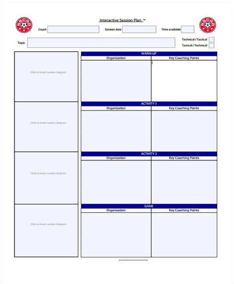 Free Soccer Session Planner Template Printable Templates