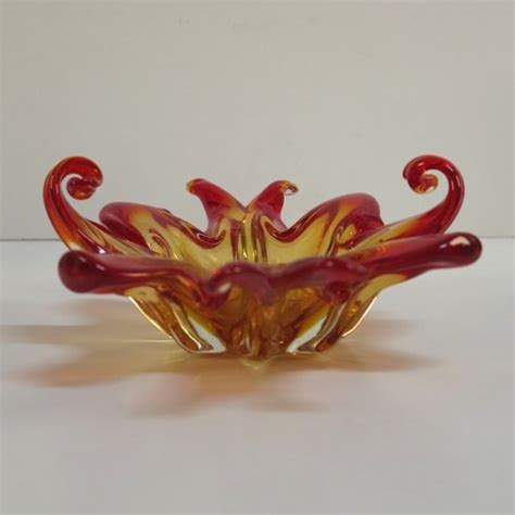 Vintage Orange Murano Glass Bowl For Sale At Pamono