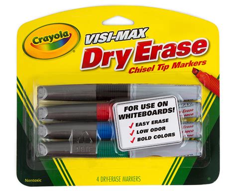 Crayola Visi Max Dry Erase Markers 4 Pack Multi Au