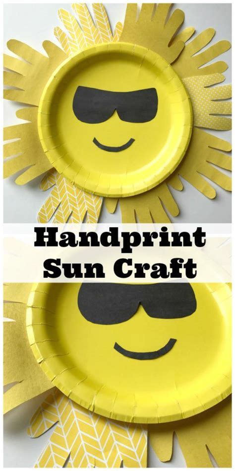 Adorable And Easy Sun Handprint Paper Plate Craft For Kids Kindergarten