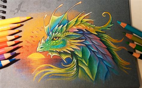 Colored Pencil Drawings Of Dragons Pencildrawing2019