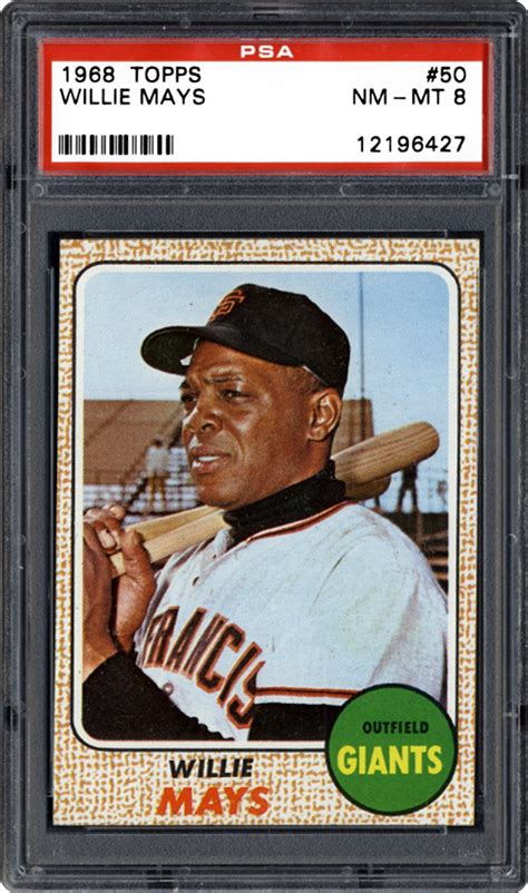 The posters were the first series inserts. 1968 Topps Willie Mays | PSA CardFacts™