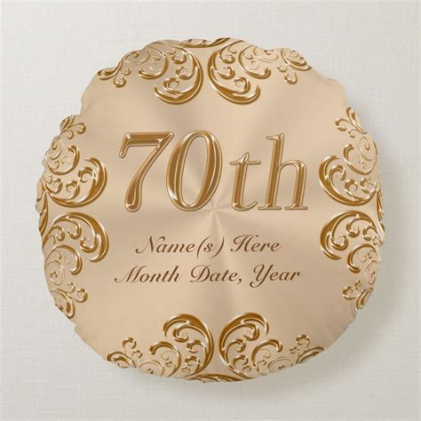 Personalized 70th Anniversary Or Birthday Pillow In 2020