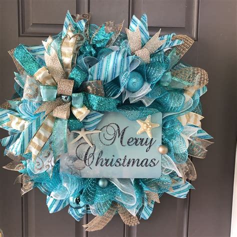 Maybe you would like to learn more about one of these? Christmas Beach Wreath Coastal Holiday Front Door Decor ...