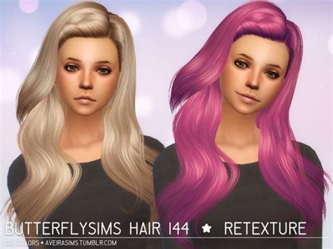 Sims 4 Hairs Aveira Sims 4 Butterflysims 144 Hair Retextured