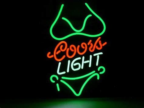 New Coors Light Bikini Girl Real Glass Neon Light Sign Beer Bar Pub
