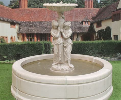 Maiden Statue Water Feature Fountain with Modern Tate Pool Surround - Stone Garden Ornaments ...