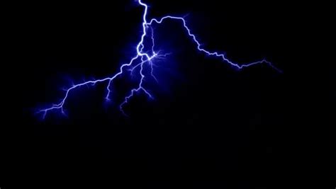 Single Lightning Effect Electric Arc Branching From Center Of Upper