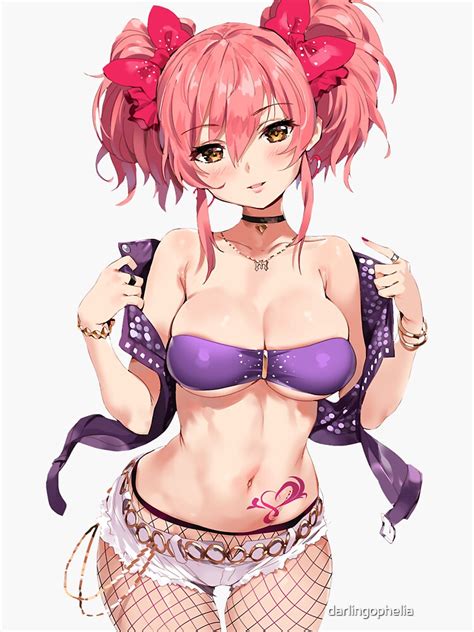 Sexy Anime Girl With Pink Hair Sticker For Sale By Darlingophelia