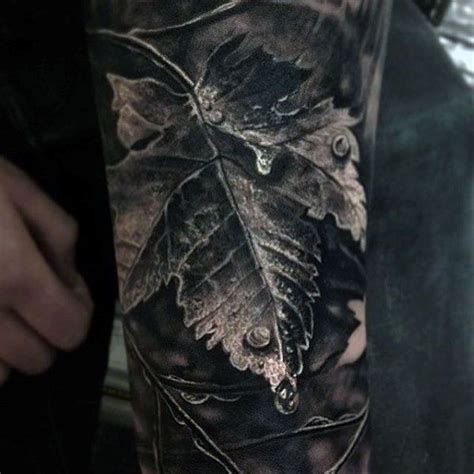 60 Leaf Tattoo Designs For Men The Delicate Stages Of Life 纹身