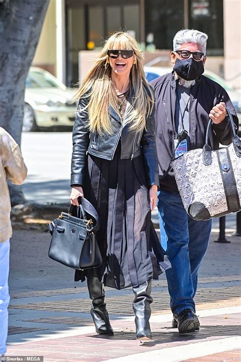 Heidi Klum Flashes Her Pert Derriere In Sheer Black Dress With A Leather Jacket Duk News