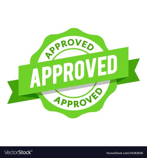 Modern Green Approved Badge Royalty Free Vector Image