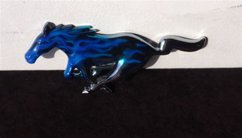 Mustang Pony Grill Emblem Real Fire Attitude Custom Painting Auto