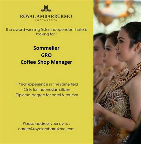 Malioboro street and malioboro mall are worth checking out if shopping is on the agenda. Royal Ambarrukmo Yogyakarta - HHRMA Hotel Job Vacancy ...
