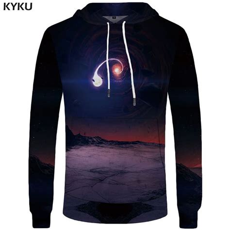 Buy Kyku Space Galaxy Hoodies Men Black Streetwear