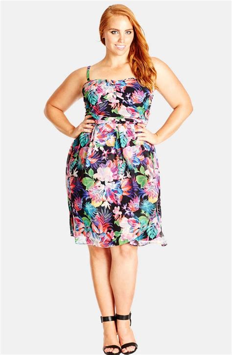 City Chic Tropicana Fit And Flare Sundress Plus Size Nordstrom