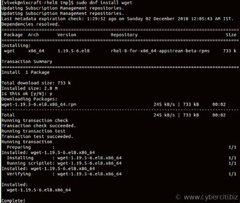 How To Install Wget On RHEL Using The Yum Dnf Command NixCraft