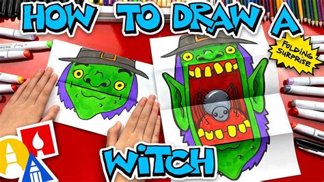 How To Draw A Scary Witch Folding Surprise Youtube
