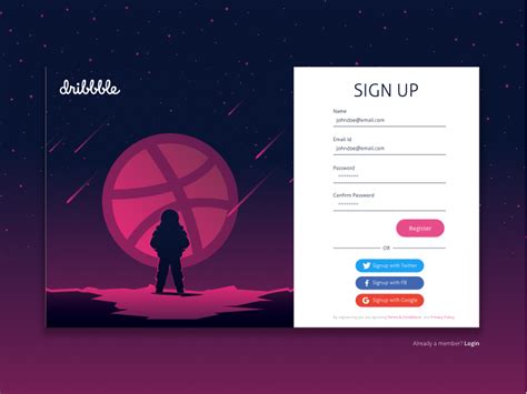 Dribbble Sign Up By Arpit Sharma On Dribbble