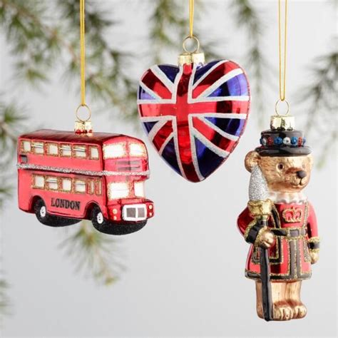 Glass England Boxed Ornaments 3 Pack Unique Christmas Ornaments