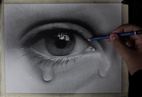 How To Draw A Realistic Eye With Tears Time Lapse Youtube