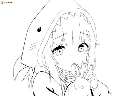 Cute Softie Anime Girl Coloring Page Coloring Pages