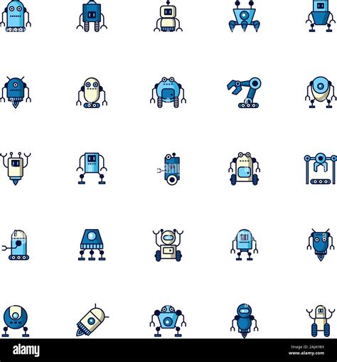 Bundle Of Robots Cyborg Set Icons Stock Vector Image And Art Alamy
