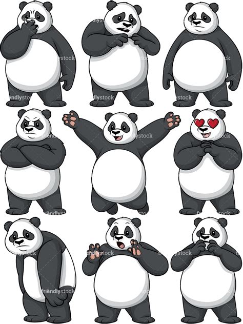 Panda Cartoon Character Vector Clipart Friendlystock