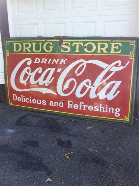 Vintage Coca Cola Porcelain Drug Store Sign Obnoxious Antiques