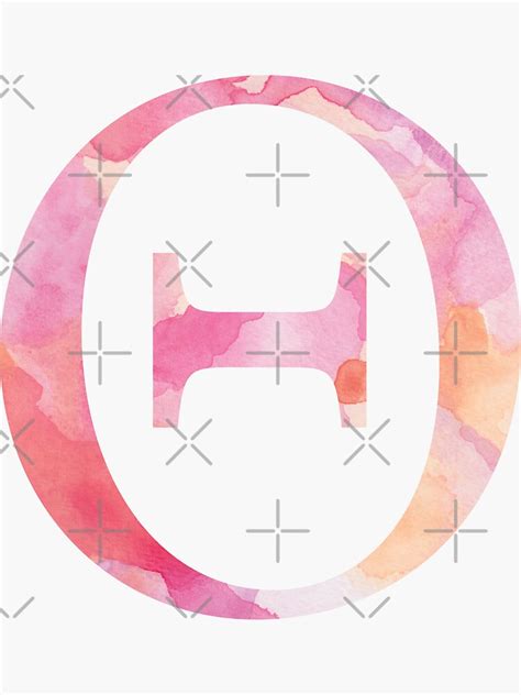 Theta Pink Watercolor Letter Sticker For Sale By Adventurefinder