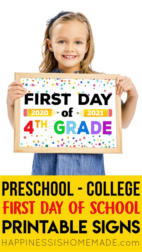 Just download and start playing it. Free Printable First Day of School Signs 2020 - Happiness ...