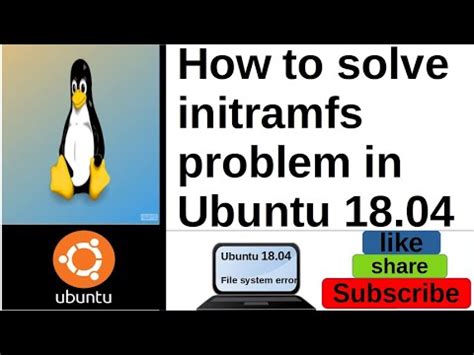 How To Solve Initramfs Problem In Ubuntu Youtube