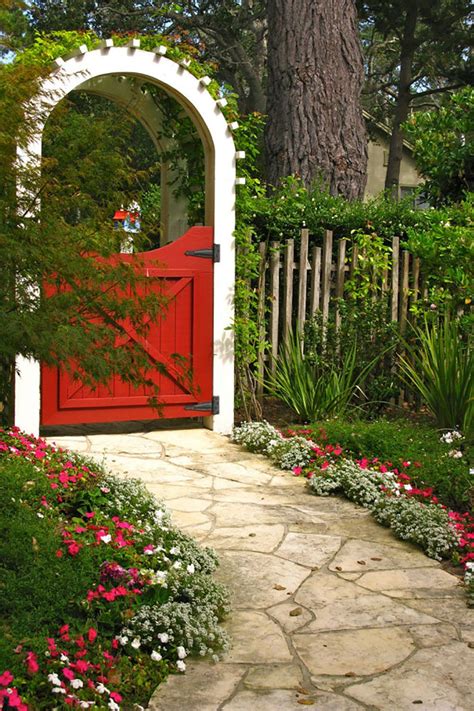 Little Red Doorcountryliving Garden Gates And Fencing Garden Pathway