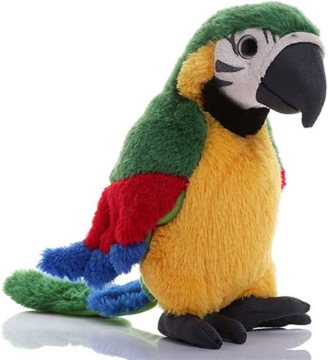Levenkeness Macaw Parrot Plush Green Bird Stuffed Animal