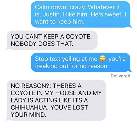 Woman Tells Husband Shes Adopted A Wild Coyote And It Doesnt Go