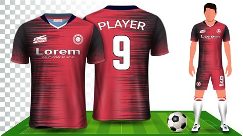 soccer jersey sport shirt  football kit uniform  mockup template