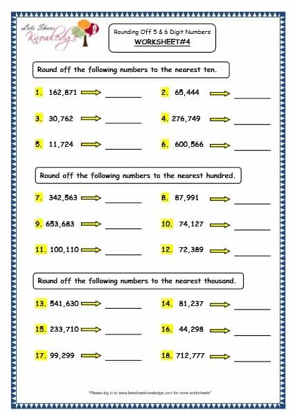 30 Rounding To The Nearest Hundred Thousand Worksheet ...