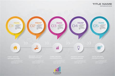Premium Vector 5 Steps Speech Bubble Timeline Chart Bubble Diagram