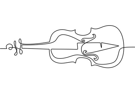 Violín Un Dibujo De Línea Continua Instrumentos Musicales De Cuerda