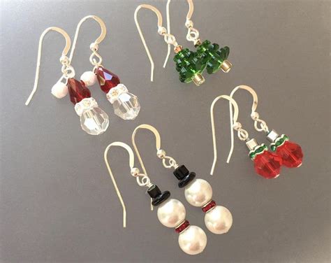 Santa Hat Earring Christmas Jewelry Christmas Earrings Etsy Diy