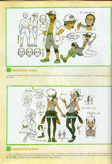 Pokémon Sun Moon Professor Kukui And Burnet Pokemon Characters Concept Art Books Concept