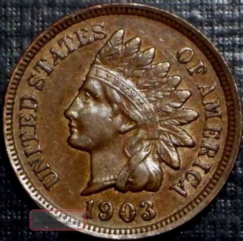 Rare 1903 Indian Head Cent Full Liberty 4 Diamonds Rich Brown Lqqk