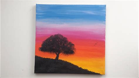 Simple Sunset Painting For Beginners Acrylic Sunset Painting