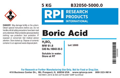 B32050 50000 Boric Acid 5 Kilograms